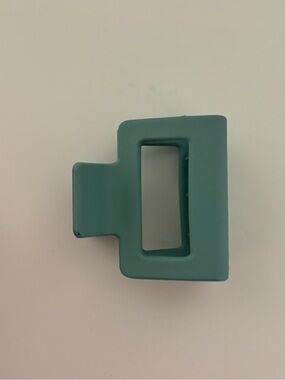 Matte Teal Hair Clip for Women - Minimal Square Design
